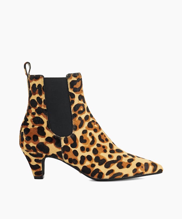 dune london Obvious - Leopard Statement Mid Heel Chelsea Ankle Boots