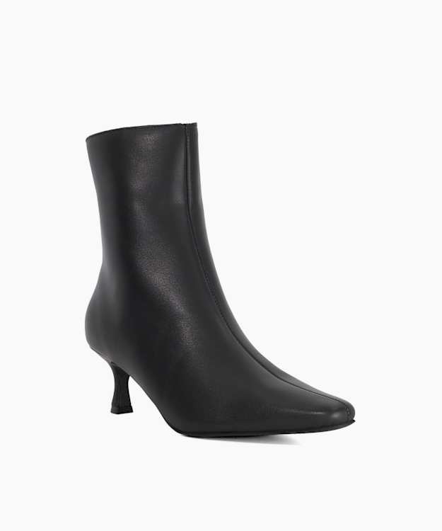 Dune London Octavia - Black Suede Kitten Heel Ankle Boots