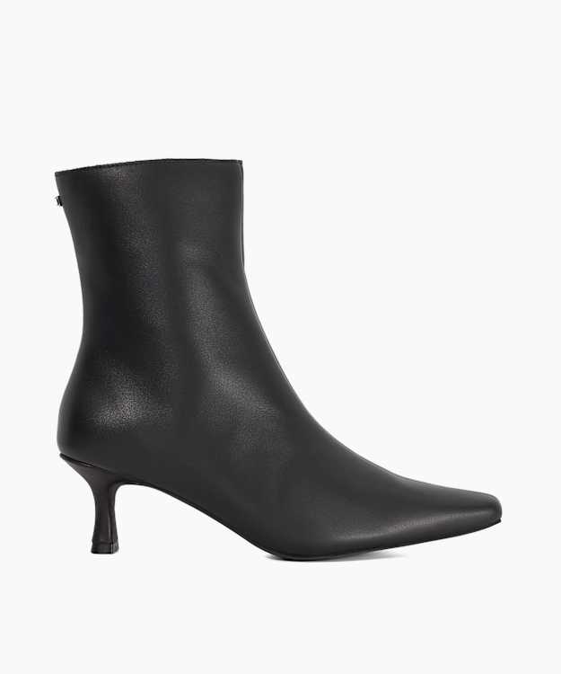 dune london Octavia - Black Suede Kitten Heel Ankle Boots