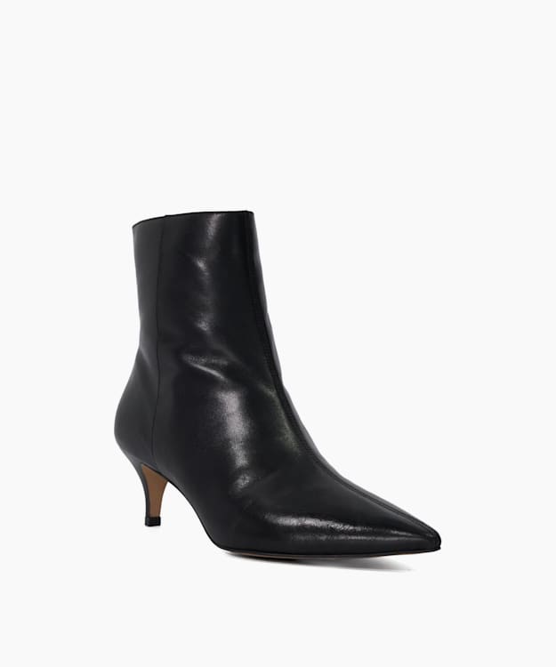 Dune London Offer - Black Pointed Toe Kitten Heel Boots