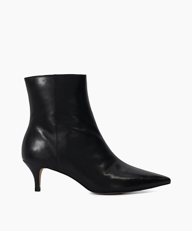 dune london Offer - Black Pointed Toe Kitten Heel Boots