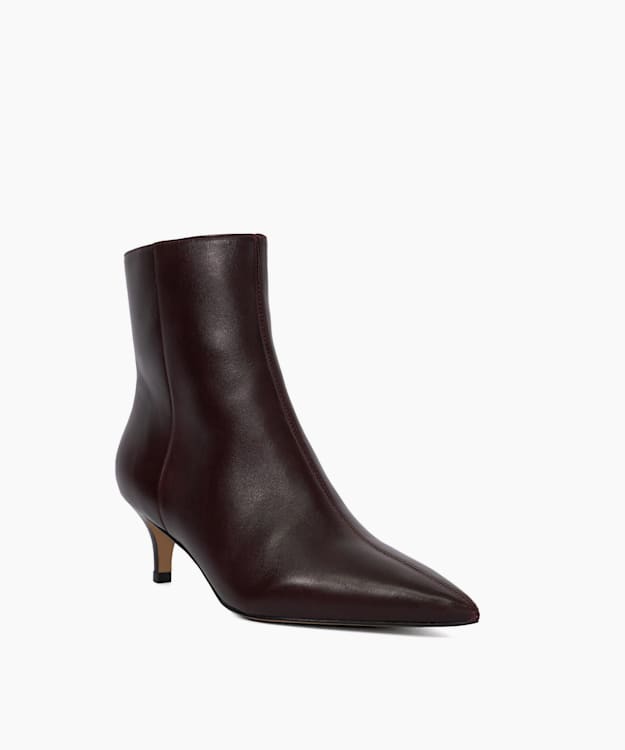 Dune London Offer - Dark Red Pointed Toe Kitten Heel Boots