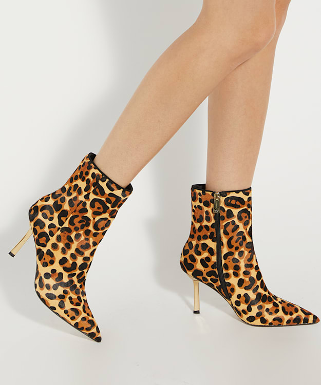 Dune London Olara - Leopard Stiletto Heel Ankle Boots