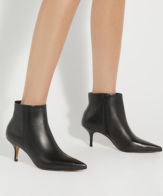 Dune London Orlana - Black Pointed Toe Stiletto Heel Ankle Boots