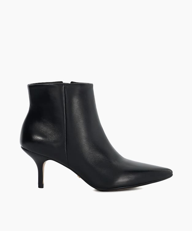 dune london Orlana - Black Pointed Toe Stiletto Heel Ankle Boots