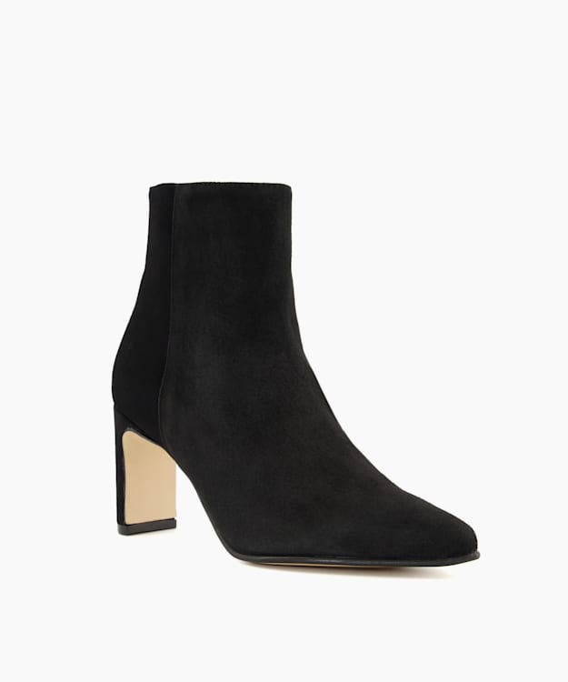 Dune London Otta - Black Mid-Heel Pointed Ankle Boots