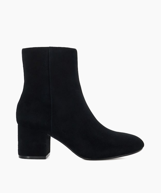 dune london Ottack 2 - Black Side Zip Block Heel Ankle Boots