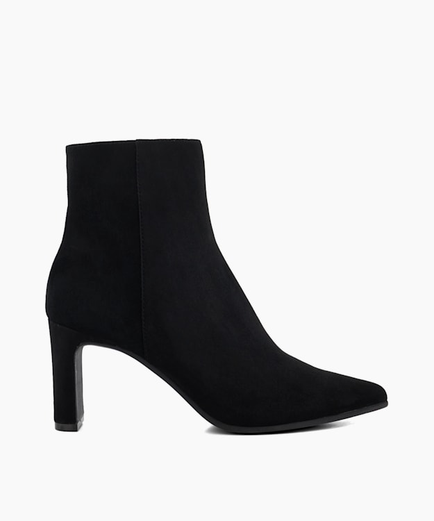 dune london Ottaly - Black Suede Block-Heeled Ankle Boots