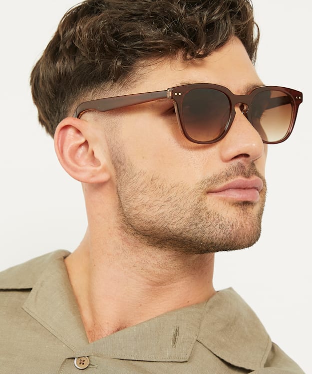Dune London Owin - Brown Square Frame Acetate Sunglasses