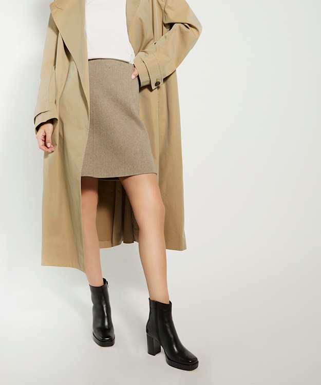 Dune London Pallet - Black Leather Platform Ankle Boots