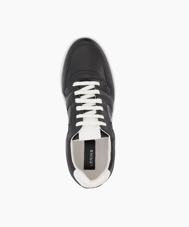 Dune London Pallm - Black Grape-Leather Lace-Up Trainers