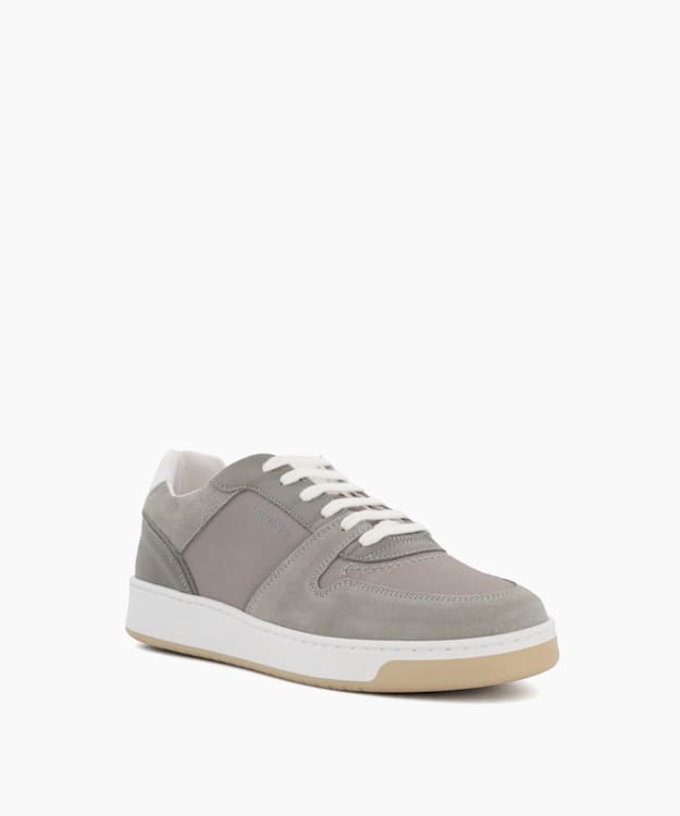 Dune London Pallm - Grey Suede Recycled Lace-Up Trainers