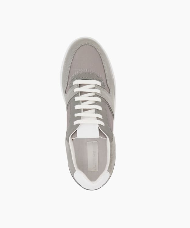 Dune London Pallm - Grey Suede Recycled Lace-Up Trainers