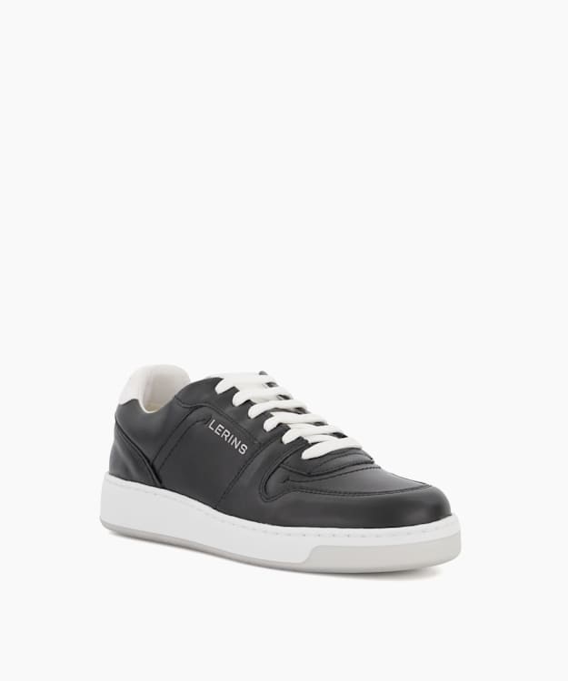Dune London Palmm - Black Grape-Leather Lace-Up Trainers