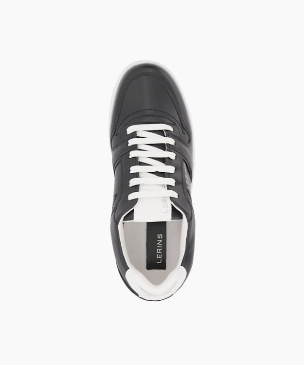 Dune London Palmm - Black Grape-Leather Lace-Up Trainers