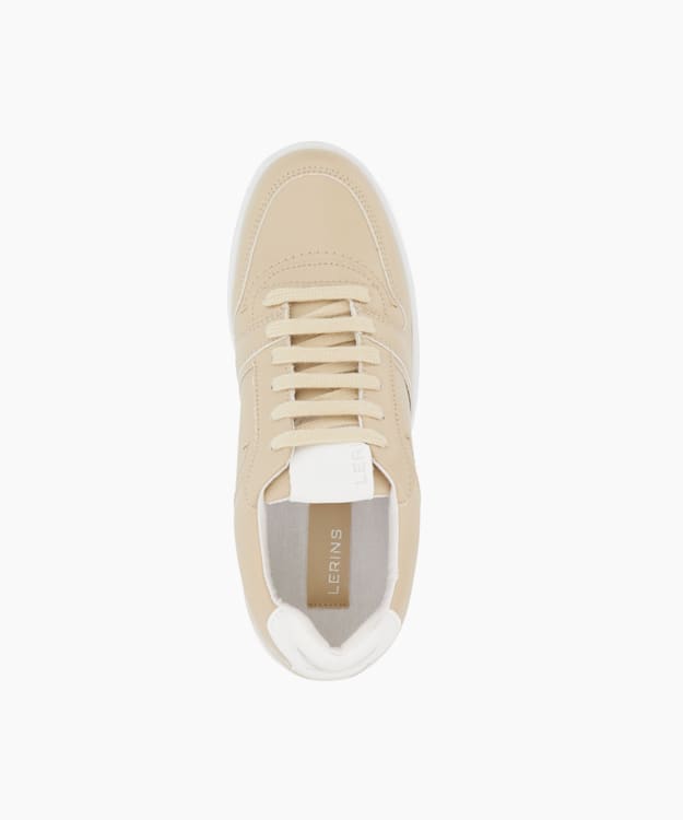 Dune London Palmm - Natural Grape-Leather Lace-Up Trainers