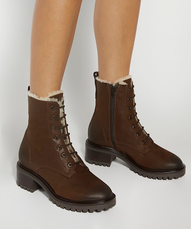 Dune London Paniz - Brown Chunky Faux-Fur Lined Boots