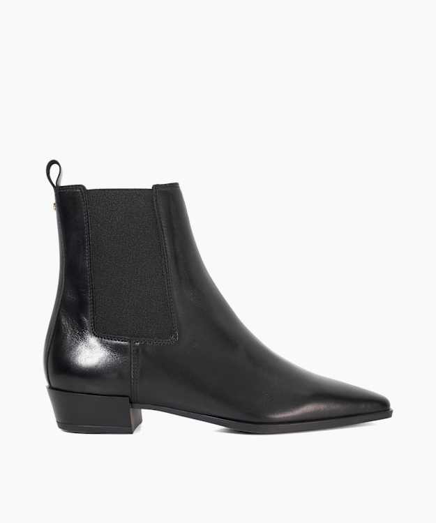 dune london Parkas - Black Chisel Toe Low Heel Chelsea Boots
