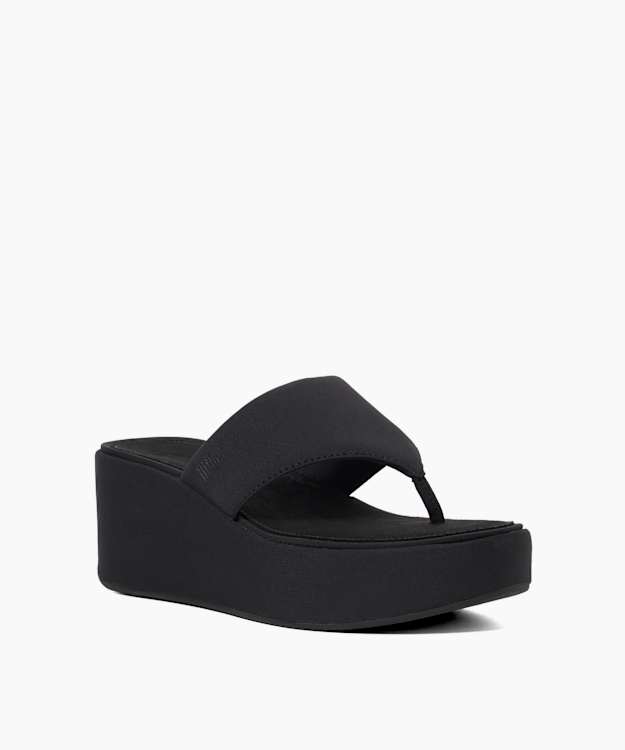 Dune London Platfforms Wedg - Black FitFlop Toe Post Wedge Sandals