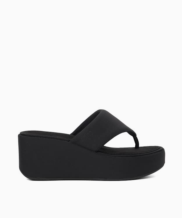 dune london Platfforms Wedg - Black FitFlop Toe Post Wedge Sandals