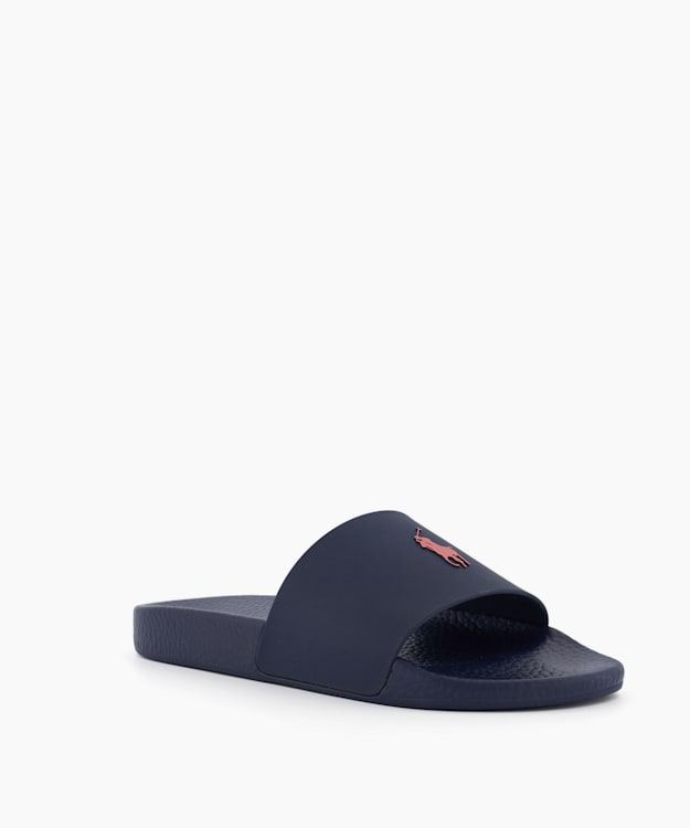 Dune London Polo Slidee - Navy Branded Casual Sliders