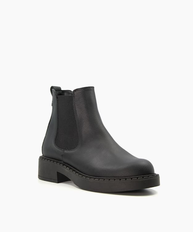 Dune London Porcher - Black Grape-Leather Chelsea Boots