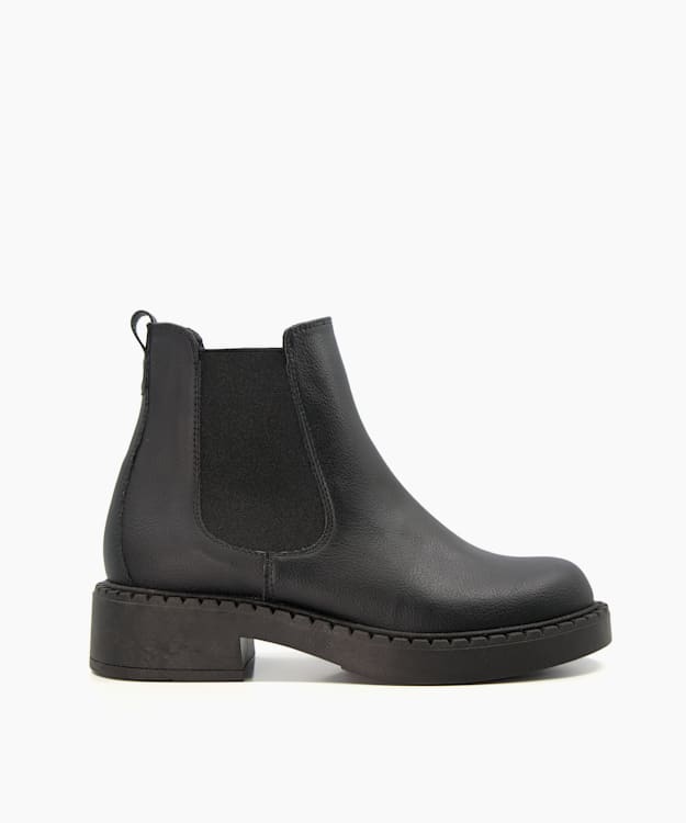 dune london Porcher - Black Grape-Leather Chelsea Boots