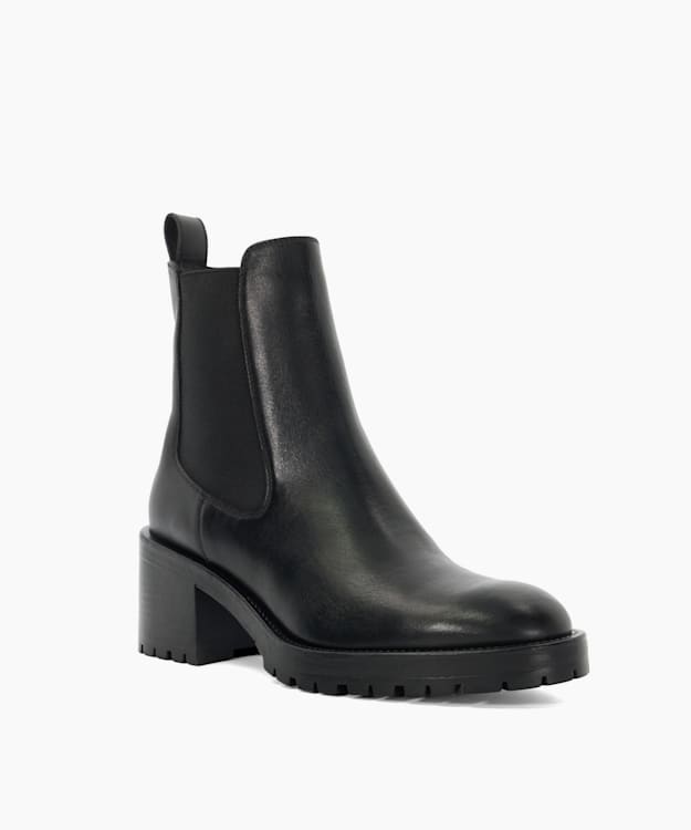 Dune London Positivity - Black Chunky Block Heel Chelsea Boots