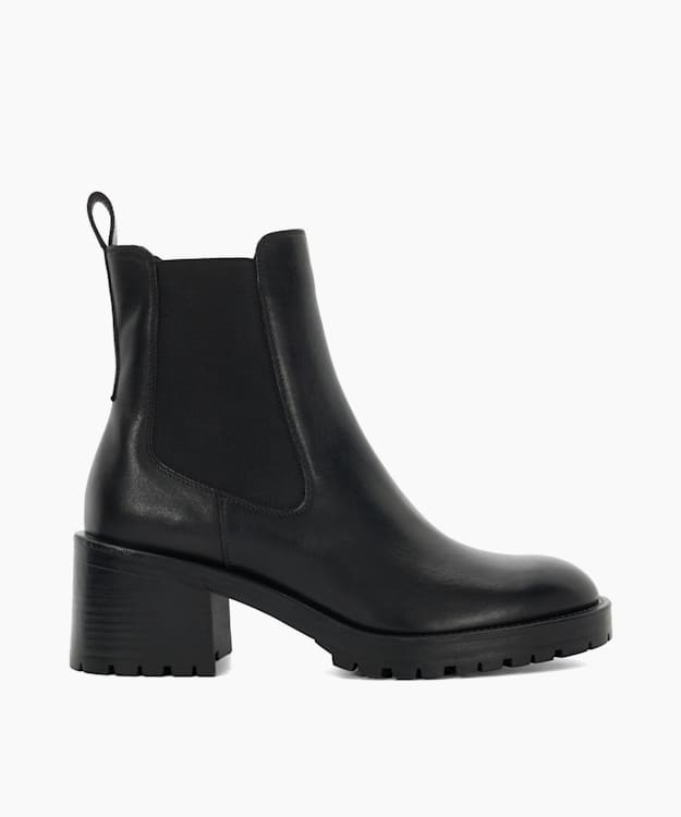 dune london Positivity - Black Chunky Block Heel Chelsea Boots