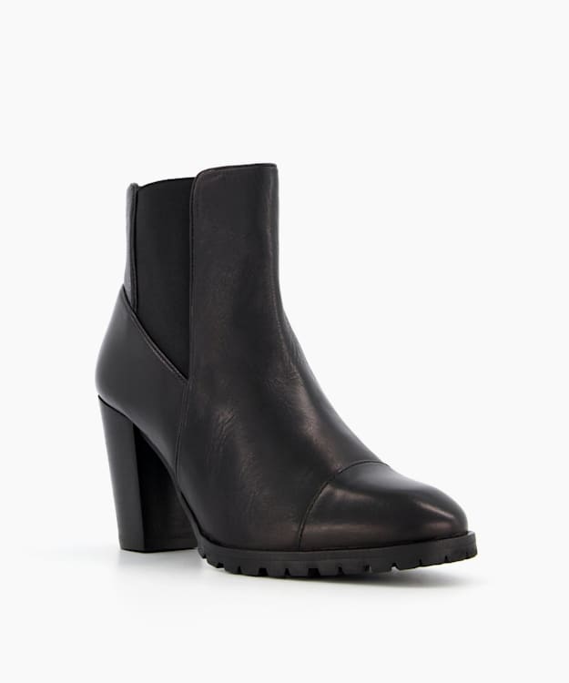 Dune London Postar - Black Heeled Chelsea Ankle Boots