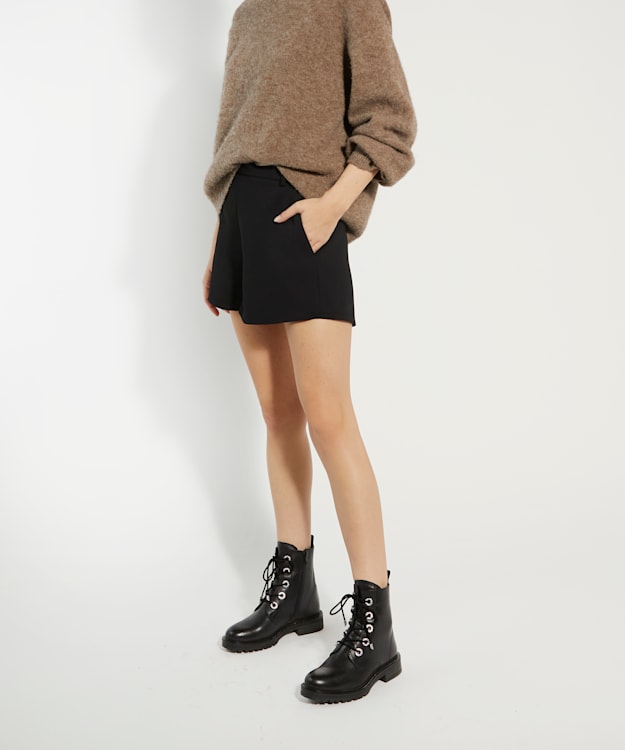 Dune London Precious 2 - Black Jewel Eyelet Leather Biker Boots