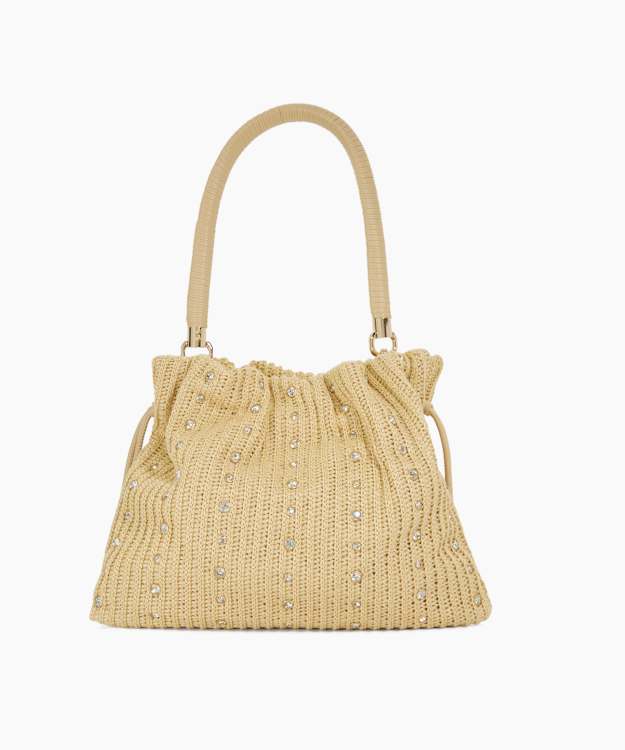 dune london Primrose L - Natural Leather Drawstring Bag
