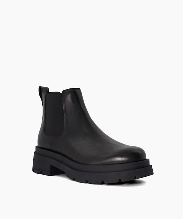 Dune London Props - Black Chunky Leather Chelsea Boots