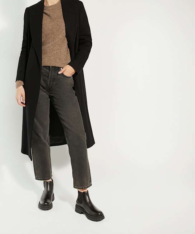 Dune London Props - Black Chunky Leather Chelsea Boots