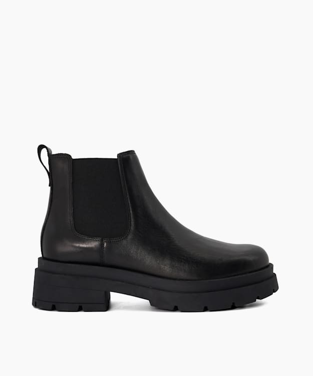 dune london Props - Black Chunky Leather Chelsea Boots