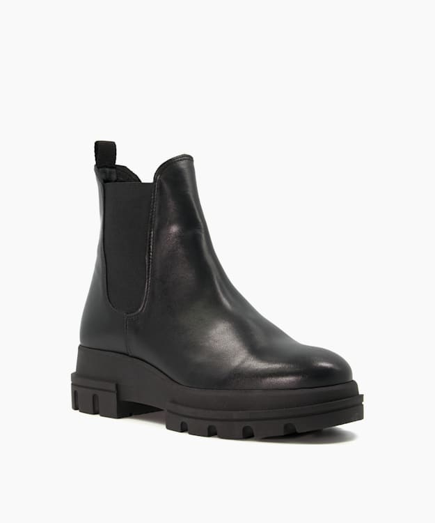 Dune London Provense - Black Chunky Outsole Chelsea Boots