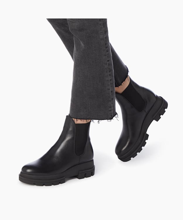 Dune London Provense - Black Chunky Outsole Chelsea Boots