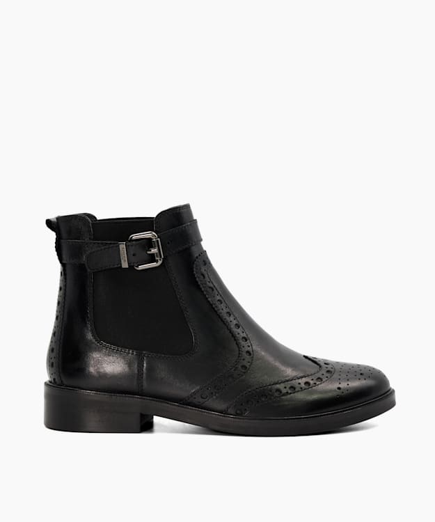 dune london Question - Black Brogue Detail Leather Chelsea Boots