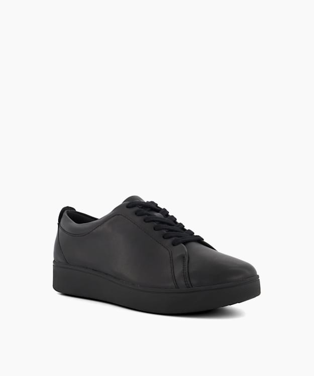 Dune London Rally E01 Multi - Black Cup-Sole Leather Lace-Up Trainers