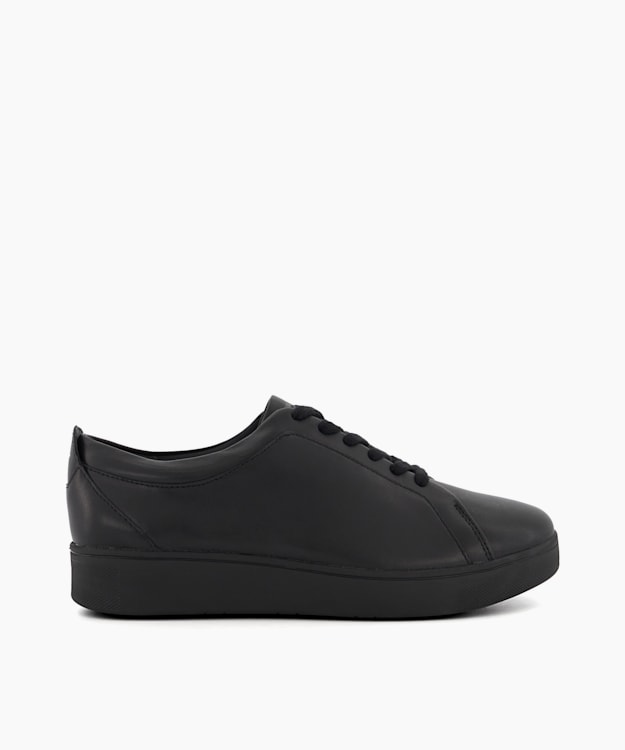 dune london Rally E01 Multi - Black Cup-Sole Leather Lace-Up Trainers