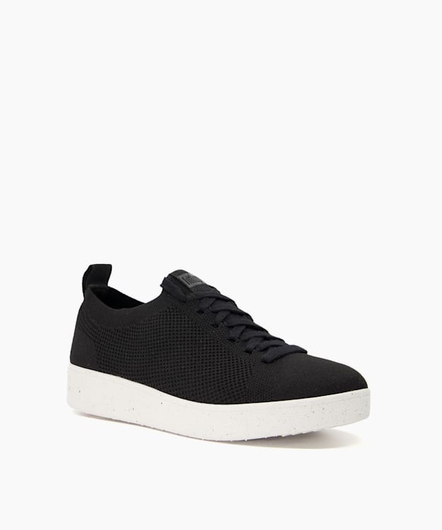 Dune London Rally E01 Multi - Black Textured Fabric Lace-Up Trainers