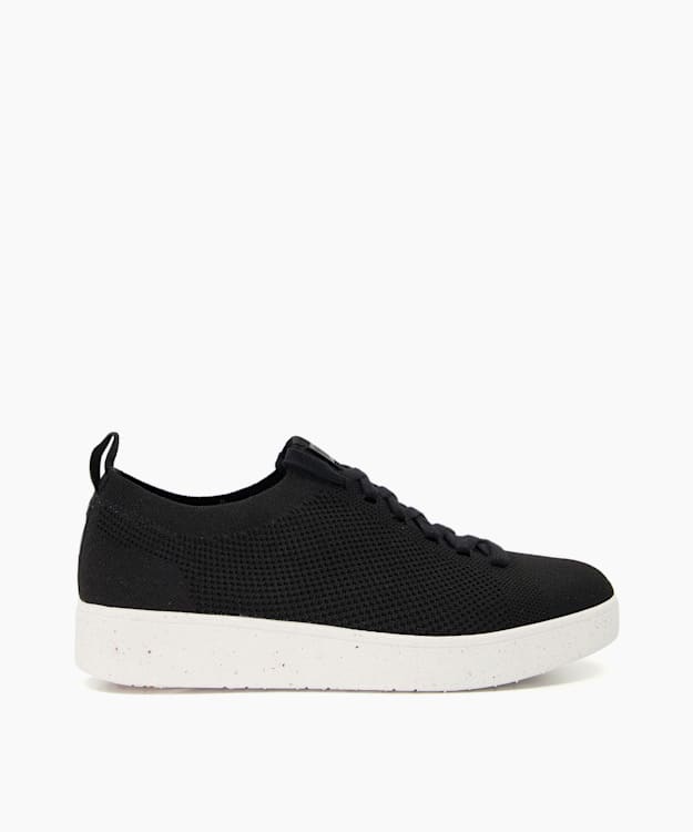 dune london Rally E01 Multi - Black Textured Fabric Lace-Up Trainers
