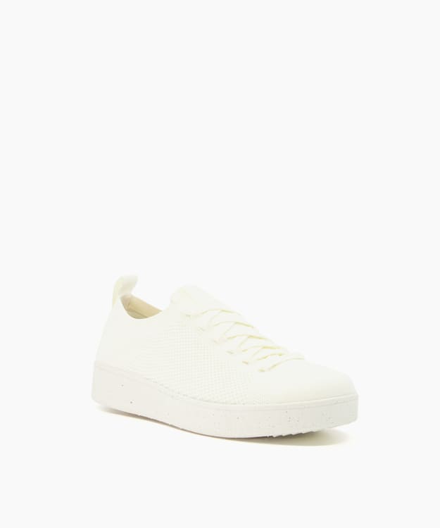 Dune London Rally E01 Multi - Cream Perforated Lace-Up Trainers