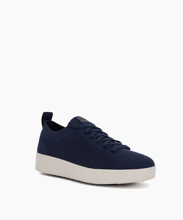 Dune London Rally E01 Multi - Navy Perforated Lace-Up Trainers