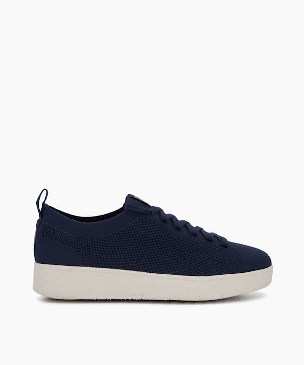 dune london Rally E01 Multi - Navy Perforated Lace-Up Trainers