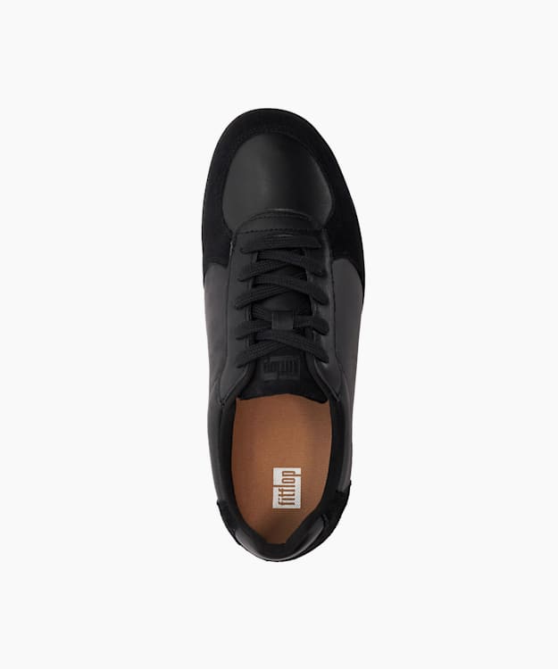 Dune London Rally Panel - Black Tennis Lace-Up Trainers