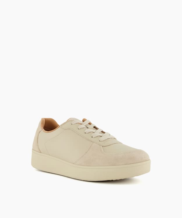 Dune London Rally Panel - Stone Tennis Lace-Up Trainers