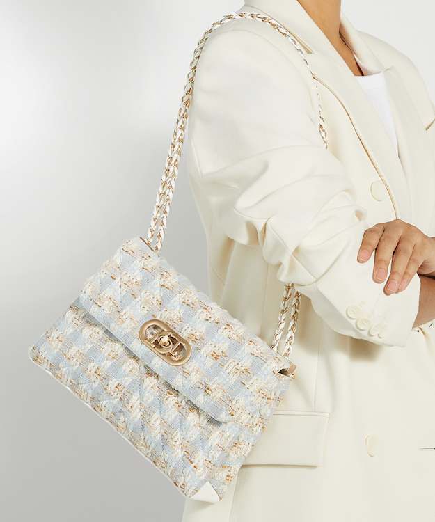 Dune London Regent - Blue Boucle Chain Handle Shoulder Bag