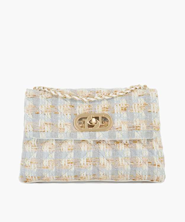 dune london Regent - Blue Boucle Chain Handle Shoulder Bag