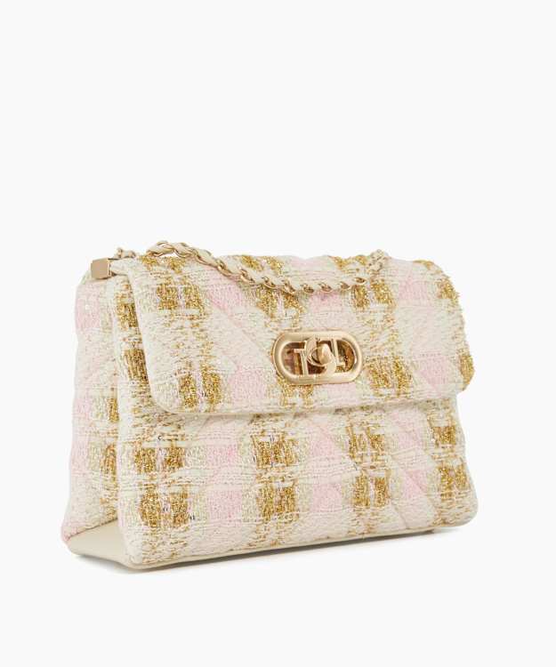 Dune London Regent - Pink Boucle Chain Handle Shoulder Bag